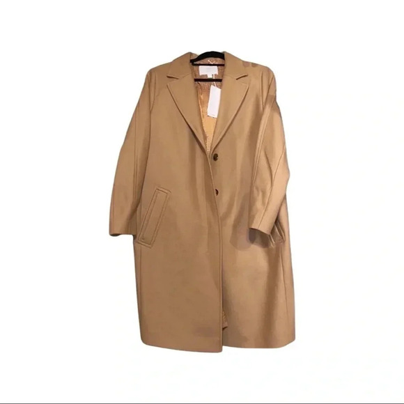 Boss Coluise Wool Blend Coat Camel Size 12 - Picture 9 of 12